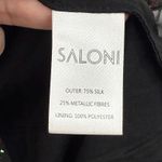 Saloni Dress Metallic Silk Blend Ruffle Tiered Long Sleeve UK 8 US 4 READ‎ Black Photo 5
