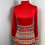 Vintage Mr Blackwell 1970s Midi Dress & Vest Set Folk Photo 5