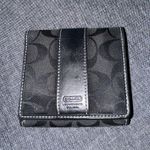 Coach  Double Snap Wallet Black Canvas Leather C‎ Photo 0