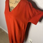 Madewell Novel Shift Dress Rust Size S Relaxed Knee Length Cap Sleeve V Neck Photo 2