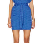 Amanda Uprichard  Kenwood Dress Mini Textured Belted Mirtillo‎ Blue Size XS Photo 0