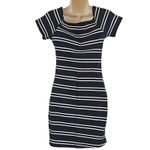 ASTR  The Label Women's Blue & White Horizontal Striped Mini Dress - Size Medium Photo 4