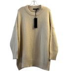 Jenni Kayne Alpaca Cocoon Crewneck Sweater Ivory size XL White Photo 3