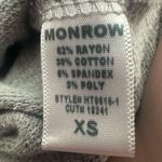 Monrow Striped Cuff V Neck Sweater Size XS Gray Stretchy Sporty Photo 4