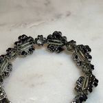 Charming Charlie Black And Silver Flower Stretch Bracelet Photo 4
