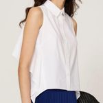 Peter Som  • White Ruffle Button Front Tank Top Photo 2