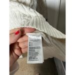 American Eagle  White Cable Knit Tennis Preppy Striped Oversized Sweater Large Photo 4