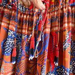 House of Harlow Maxi Tiered Floral Rustic Boho Long Sleeve Dress Size Small Orange Photo 8