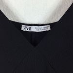 ZARA  Black Midi Dress Small Ribbed Knit Jersey Crochet Strap Vacation Photo 4