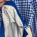 Talbots  Blue Gingham Crewneck Sweatshirt Size LP Preppy Fleece Lined Comfy Cozy Photo 3
