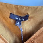 Tocca 100% Silk Ruffle Babydoll Knee Length Dress in Amber Yellow size 4 NWT Photo 5