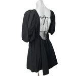 Kourt Black Balloon Half Sleeve Square Neck Tie Back Mini A Line Dress Size L Size L Photo 2