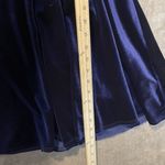 Lulus Dress Womens Small Velvet Velour Navy Blue Lace Babydoll Knee Romantic Photo 6