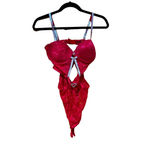 Body Rage red lace heart with rhinestones women’s lingerie Photo 1