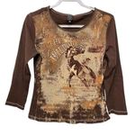 Vintage Y2K Large Suzie In The City Frontier Of The Wild West T Shirt (FLAWED) Photo 0