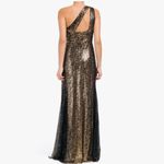 RENE RUIZ COLLECTION black gold One Shoulder Sequin Gown Size 6 Photo 1