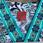 Tracy Negoshian Womens Dress Size XS Teal White Print Tank Bright Bold Preppy Photo 5