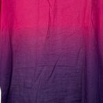 Chico's  Shirt Womens Medium Pink Purple Dip Dye Tunic Top Beaded Embellished Boho Photo 4