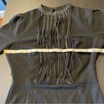 ZARA Black Rhinestone Beaded Fringe Front Split Sleeve Mini Dress Women’s Size S Photo 7