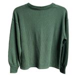 Madewell Brushed Waffle Knit Pajama Top Forest Green Size XSmall Photo 0