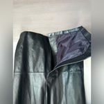 Vintage 80s Pelle Black Leather Trench Coat Shoulder Pads Suede Embossed Trim M Size M Photo 11