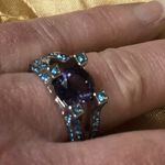 TJ Maxx Purple Amethyst Silver Engagement Ring Size 8 Photo 1