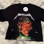 NWT Metallica vintage cropped distressed tee Black Size M Photo 0