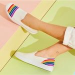 Rothy’s Women’s Pride SF Slip On White Sneaker Rainbow Size 10.5 LGBTQ Washable Photo 0