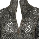 White House | Black Market  Gray Open Stitch Metallic Full Zip Sweater Jacket EUC S Photo 2