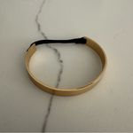 Madewell Leather Minimalist Classic Cuff Bracelet in Gold Tone Metal and Black Photo 1