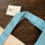 Trader Joes Mini Pastel Canvas Tote Bag Blue NWT Photo 1