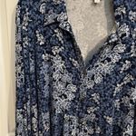 New Directions Button Peplum Tunic Blouse Blue Floral Plus Size 1X Photo 1