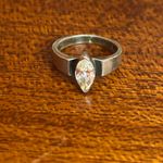 VINTAGE DIAMONIQUE DQCZ 925 STERLING MARQUISE RING, SIZE 6 Silver Photo 6