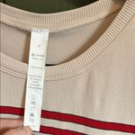 Avocado Womens Cropped Muscle Tank with Stripes Cream Cool Touch Size Medium Red Photo 1