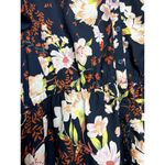 Fourteenth Place Hawaiian Floral Print Button Elastic Waist Bell Sleeve Top Blue Photo 2