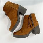 Topshop Block Tan Suede Ankle Boots Size 9 Photo 3