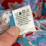 Anthropologie Love the Label Bouquet Smocked Tiered Ruffle Skirt Maxi Dress Blue Red Floral Photo 6