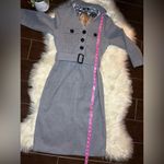 Clocolor grey trench coat belted pencil dress sz medium Gray Photo 7