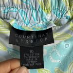 Courtenay‎ Stretch Floral Print Pants Blue Green Size 10 Cotton Blend Photo 3