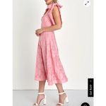 Lulus Lulu’s Adorably Admired Light Pink Floral Jacquard Tie-Strap Midi Dress size sma Photo 1