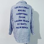 Vintage Havana Striped Beach Shirt, NWT, Size S Blue Photo 3