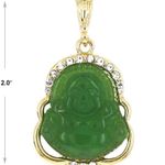 Plated Gold Green Buddha Pendant & Necklace Photo 2