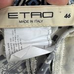 Etro Silk Multi Pattern Straight‎ Leg Pants Black White Blue Size 10 Euro 46 Photo 7