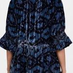 Figue Halima Velvet Mini Dress Navy Blue Tiger Eye Ikat Size XS Photo 1