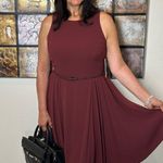 Antonio Melani Burgundy Midi Dress Size 12 Photo 0