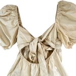 Aritzia Wilfred Opera Dress Womens M Tan Cream Taffeta Tie Bow Babydoll Romantic Size M Photo 6