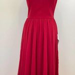 Dress the Population Alicia Chiffon Fit and Flare Midi Dress Garnet Size Large Photo 1