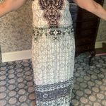 Hale Bob  medium M halter Cream and Black Maxi dress double side slits Photo 0