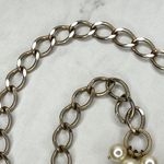 Gold Tone Faux Pearl Charm Chain Link Belt Photo 5