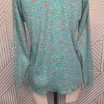 Anthropologie Roberta Roller Rabbit Blooms Pajama Top Tee Henley Floral Green Size US Small‎ Photo 9